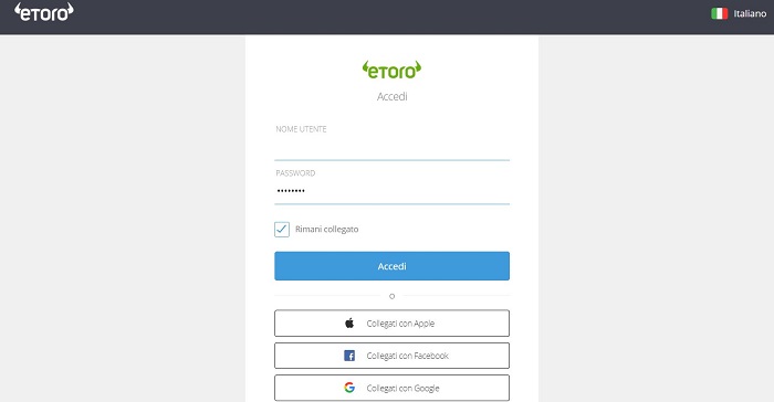 registrazione eToro