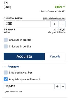 acquista quando il tasso è plus500