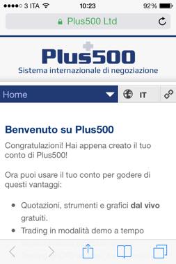 benvenuto plus500