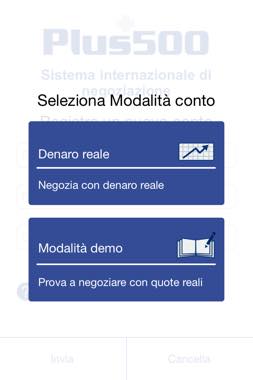 modalità conto app plus500