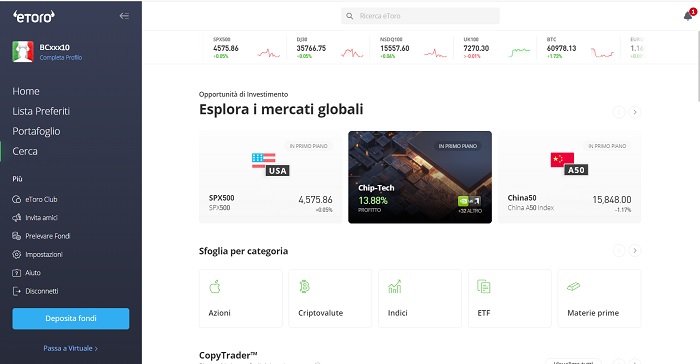 esplora i mercati mondiali