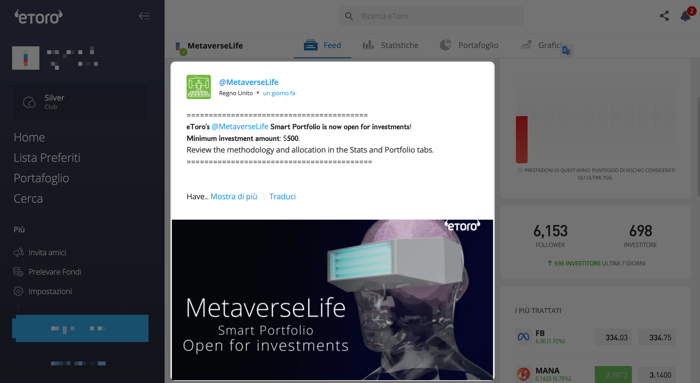 investire nel metaverso portfolio etoro
