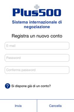 registrazione plus500 app
