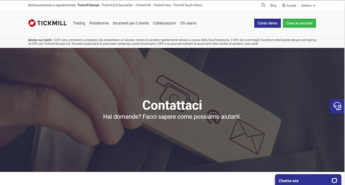 servizio clienti tickmill