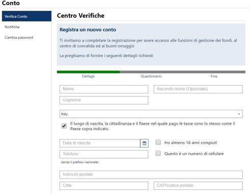 centro verifiche conto plus500